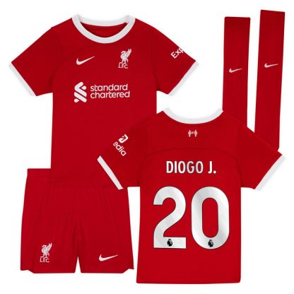 Diogo J. 20 Liverpool Hjemmebanetrøje 2023/24 Rød Kortærmet + korte bukser til Børn