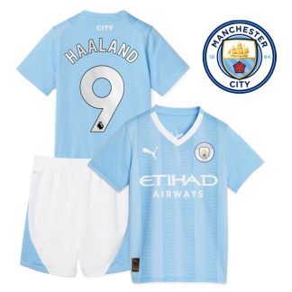 Haaland 9 Fodboldsæt Manchester City 2023/24 Hjemmebanetrøje til Børn