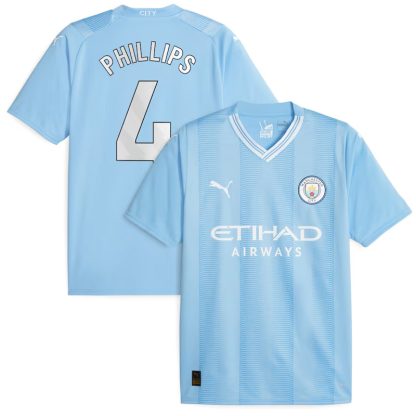 Phillips 4 Manchester City Hjemmebanetrøje 2023/24 blå kortærmet til mænd