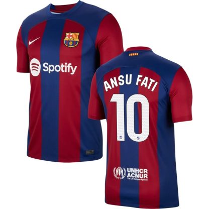 Billige Fodboldtrøjer FC Barcelona Ansu Fati 10 Hjemmebanetrøje 23-24 Kortærmet