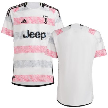 Billige Fodboldtrøjer Juventus Udebanetrøje 2023/24 Hvid Pink Kortærmet til mænd