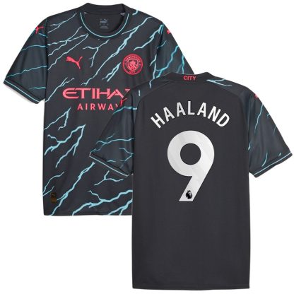 Billige Fodboldtrøjer Manchester City Tredjetrøje 23-24 Kortærmet med Haaland 9 tryk