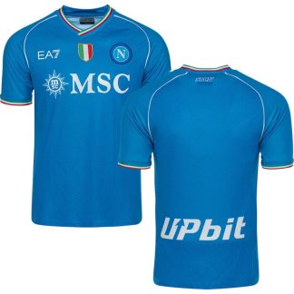 Billige Fodboldtrøjer SSC Napoli Hjemmebanetrøje 2023/24 Blå Kortærmet