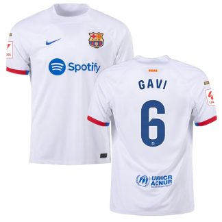FC Barcelona Gavi 6 Udebanetrøje 23-24 Hvid Kortærmet til mænd