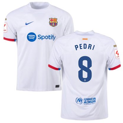 FC Barcelona Udebanetrøje 2023-2024 Hvid Kortærmet Pedri 8