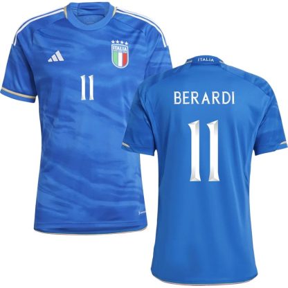 Italien Hjemmebanetrøje 2023 Blå Kortærmet Berardi 11