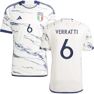 Italien Udebanetrøje 2023 Hvid Kortærmet Verratti 6
