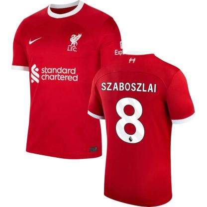 Szoboszlai 8 Liverpool FC Fodboldtrøjer 23/24 Hjemmebanetrøje Rød Kortærmet T-shirt