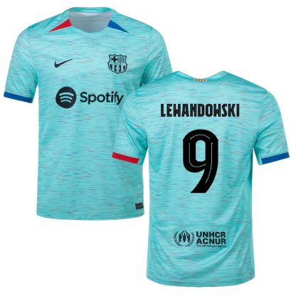 Køb Mænd Fodboldtrøjer Lewandowski 9 FC Barcelona Tredjetrøje 2023/24 Kortærmet