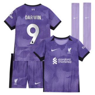 Liverpool 3. Trøje Børn 2023/24 Darwin 9 Kortærmet + korte bukser