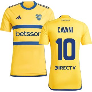 Herrer Fodboldtrøje Cavani 10 Boca Juniors Udebanetrøje 2023/24 Gul Kortærmet