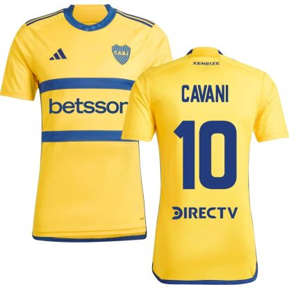 Herrer Fodboldtrøje Cavani 10 Boca Juniors Udebanetrøje 2023/24 Gul Kortærmet