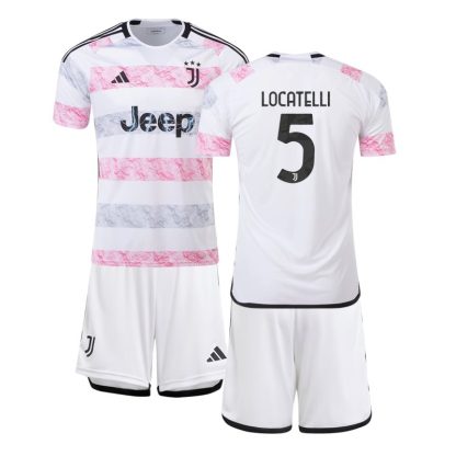 Locatelli 5 Fodboldsæt Juventus Udebane trøje 2023/24 Kortærmet
