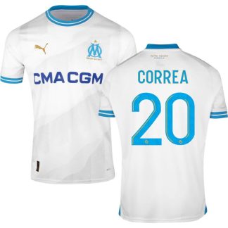 Marseille Hjemmebanetrøje 2023/24 Hvid Kortærmet med Correa 20 tryk