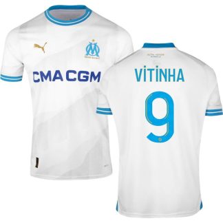 Olympique de Marseille Hjemmebanetrøje 23/24 Hvid Kortærmet Vitinha 9