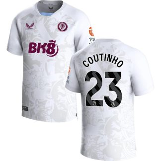 Aston Villa Udebanetrøje 23-24 Kortærmet med Coutinho 23 tryk