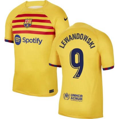 FC Barcelona Fourth Trøje Senyera 2023-2024 Kortærmet Lewandowski 9