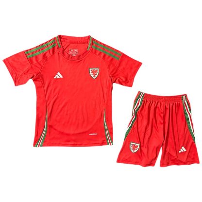 Køb Din Wales Hjemmebanetrøje til børn EURO 2024