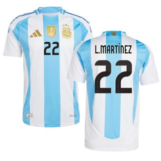 Argentina 2024 Copa America Hjemmebanetrøje med L.Martínez 22 Tryk Til Salg