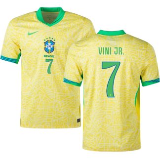 Brasilien 24/25 Hjemmebanetrøje med Vini Jr 7 tryk