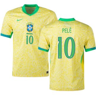 Køb Brasilien 24/25 hjemmebanetrøje med legendariske Pelé 10 tryk