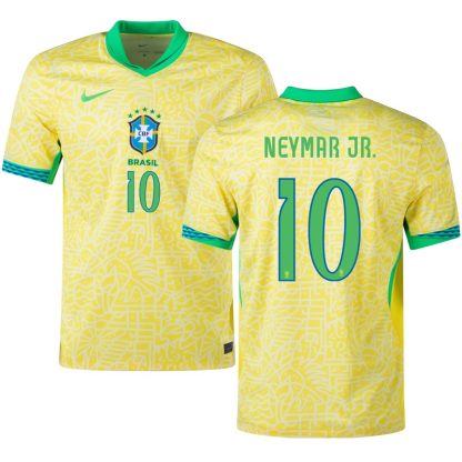 Neymar JR 10 Brasilien 2024-2025 Hjemmebanetrøje Til Salg