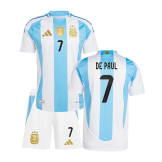 Argentina Fodboldtøj 2024 Børns Hjemmebane Trøje Kortærmet - De Paul 7