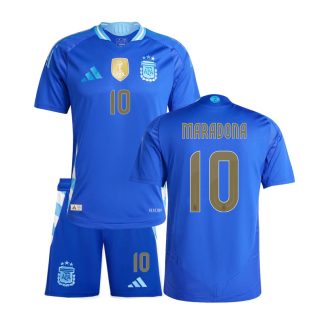 Argentinsk landsholdstrøje Maradona 10 Copa America 2024 Udebane trøje til børn
