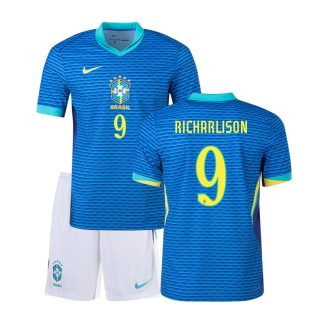 Billige fodboldtrøjer Børn Brasilien Richarlison 9 Udebanetrøje 2024/25