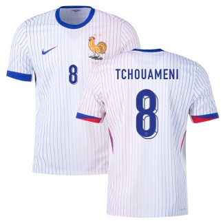 Frankrig Trøje Tchouameni 8 Udebane Euro 2024 Kortærmet