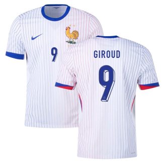 Giroud 9 Frankrig Trøje mænd Udebane Fodboldtrøjer Euro 2024 Kortærmet