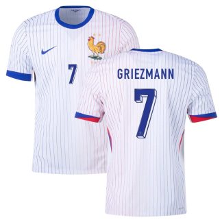 Griezmann 7 Frankrig Fodboldtrøjer Udebane EM 2024 Kort ærmer - Hvid