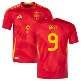 Køb fodboldtrøjer Spanien EM 2024 Hjemmebanetrøje med GAVI 9 tryk