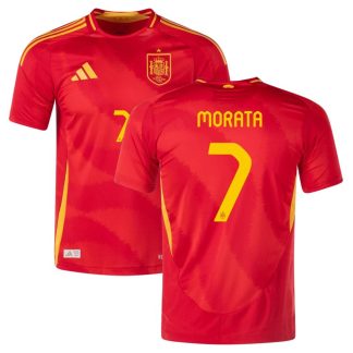 Morata 7 Spanien 2024/25 Hjemmebanetrøje Herrer Tøj Rød