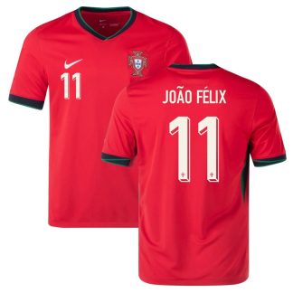 Portugal EURO 24 Hjemmebanetrøje Herrer Rød Kortærmet - João Felix 11