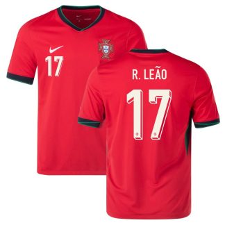 R.Leão 17 Portugal Trøje Mænd Hjemmebane Fodboldtrøjer Euro 2024