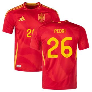 Spanien Mænd Hjemmebanetrøje 24/25 Kortærmet med PEDRI 26 tryk