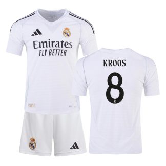 KROOS 8 Real Madrid 24/25 hjemmebanetrøje hvid trøjesæt til børn