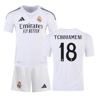 Tchouaméni 18 Real Madrid 24/25 Hjemme Fodboldtrøje til børn