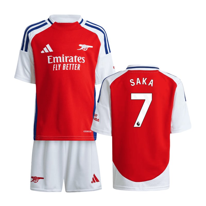 Arsenal Fodboldtøj Saka 7 Børn Hjemmebane Trøje 24/25 Kortærmet + korte bukser