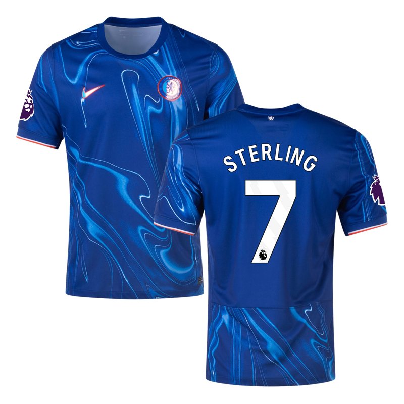 Blå Chelsea FC Hjemmebanetrøje 2024/25 med Sterling 7 tryk