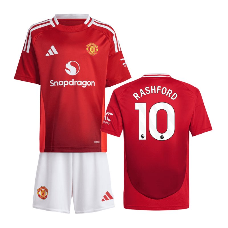 Børn Fodboldtrøjer Manchester United 2024/25 Hjemmebanetrøje - Rashford 10