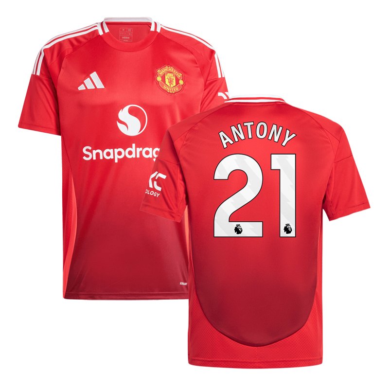 Køb Antony #21 Man Utd Fodboldtrøjer 24/25 Hjemmebanetrøje til mænd