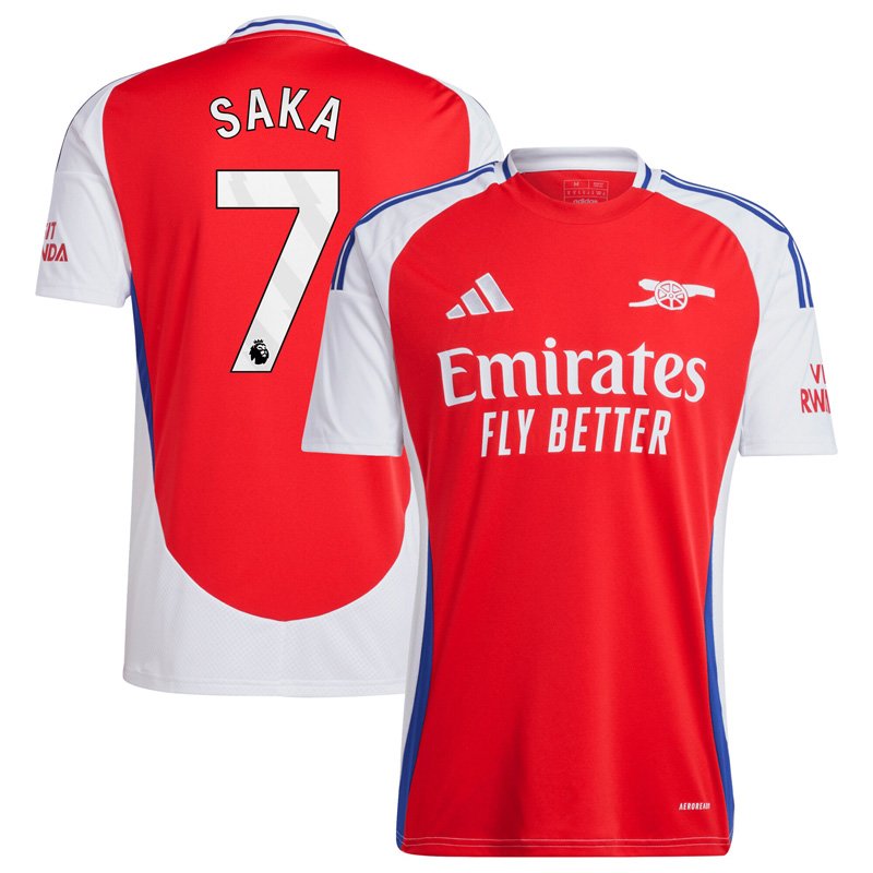 Køb Arsenal 2024/25 hjemmebanetrøje med Saka 7 tryk