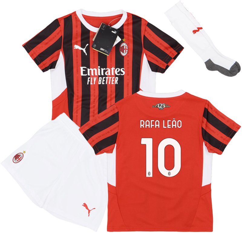 Køb fodboldtrøjer Rafa Leão 10 AC Milan hjemme trøje 2024/25 - børn
