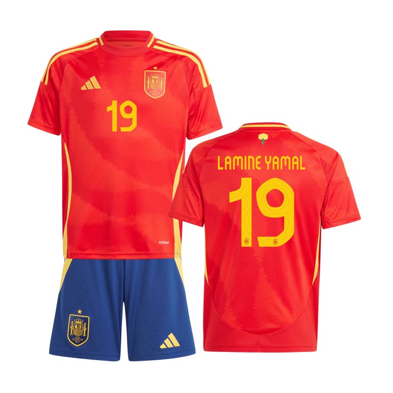 Lamine Yamal #19 Spanien Hjemmebanetrøje EURO 2024 Børn fra in stock