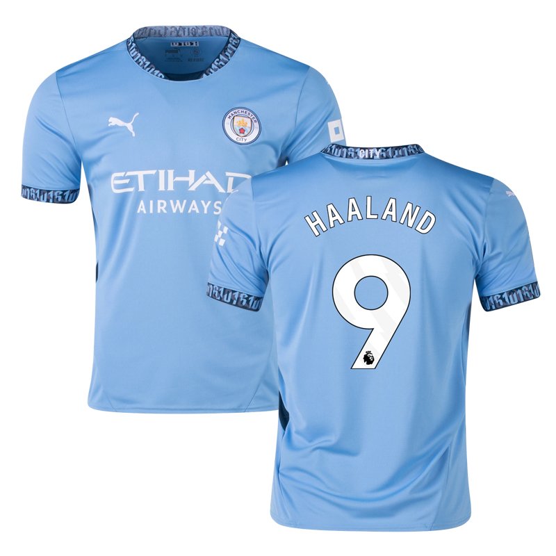 Manchester City 2024/25 hjemmebanetrøje med Haaland 9 fri fragt