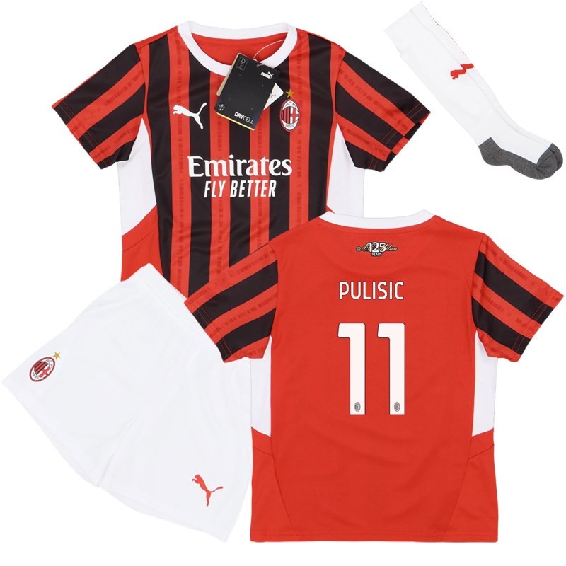 Pulisic 11 AC Milan 24/25 Hjemmebanetrøje til børn på udsalg
