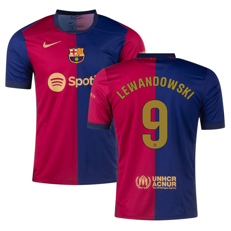 FC Barcelona Robert Lewandowski #9 Hjemmebane 24/25 Kortærmet